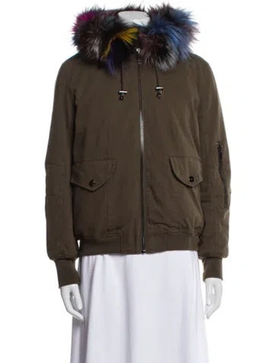 Pre-owned Overland Fur Jacket In Green