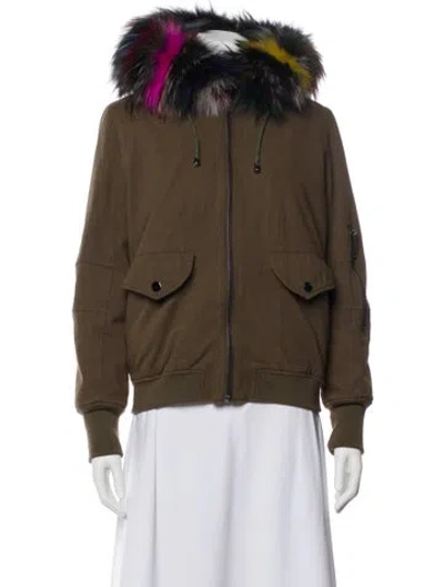 Pre-owned Overland Fur Utility Jacket In Brown