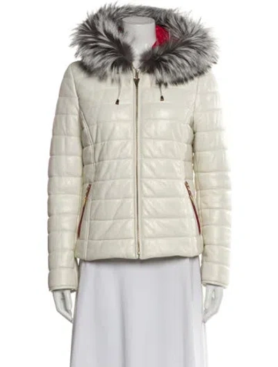Pre-owned Overland Lamb Leather Jacket In White