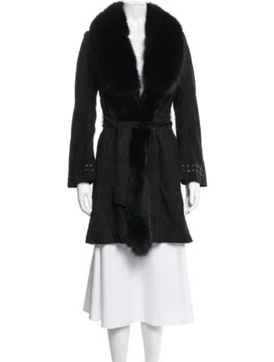 Pre-owned Overland Lambskin Faux Fur Jacket In Black