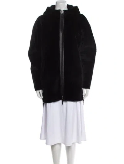 Pre-owned Overland Lambskin Fur Coat In Black