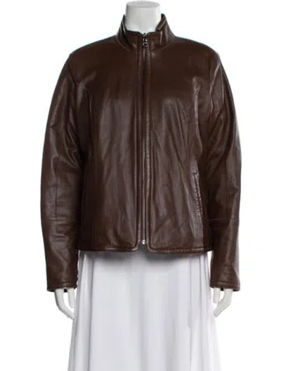 Pre-owned Overland Lambskin Jacket In Brown