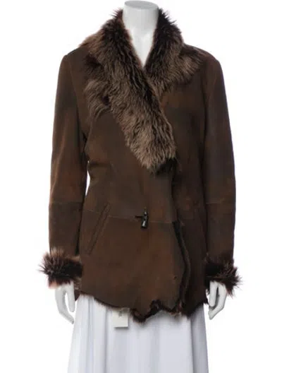 Pre-owned Overland Lambskin Jacket In Brown