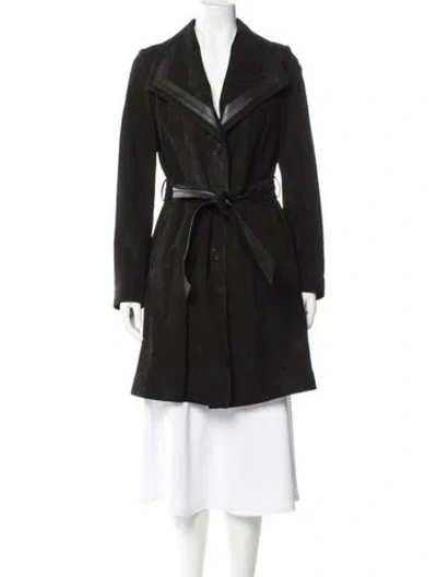 Pre-owned Overland Lambskin Trench Coat In Black