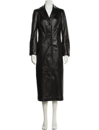 Pre-owned Overland Lambskin Trench Coat In Gray