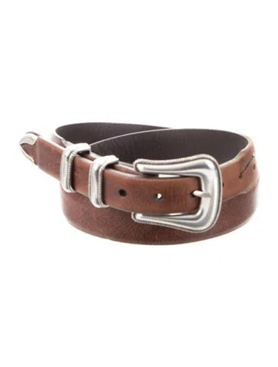 Pre-owned Overland Leather Belt In Brown