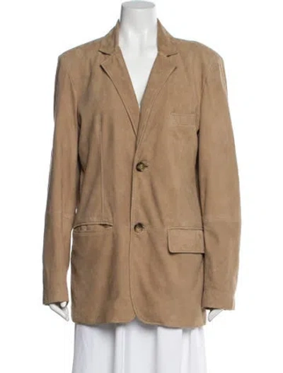 Pre-owned Overland Leather Blazer In Neutral