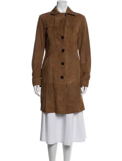Pre-owned Overland Leather Coat In Brown