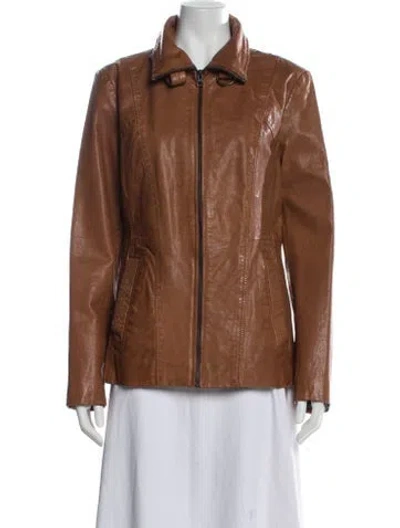 Pre-owned Overland Leather Coat In Neutral