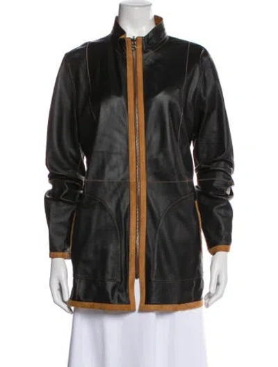 Pre-owned Overland Leather Jacket In Black
