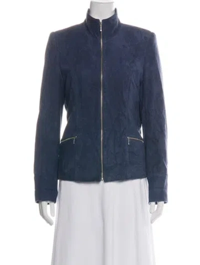 Pre-owned Overland Leather Jacket In Blue