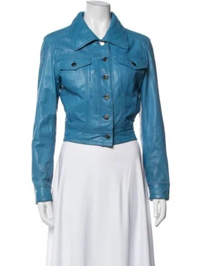 Pre-owned Overland Leather Jacket In Blue