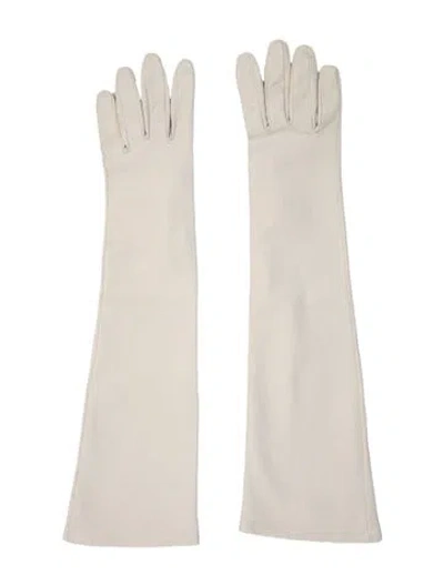 Pre-owned Overland Leather Long Gloves In Neutral