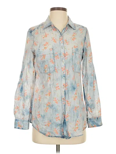 Pre-owned Overland Long Sleeve Blouse In Blue
