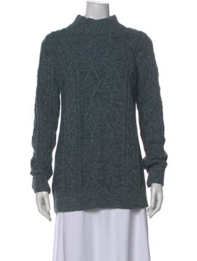 Pre-owned Overland Mock Neck Sweater In Blue