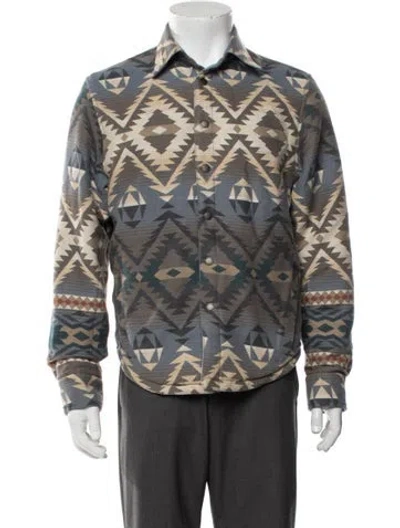 Pre-owned Overland Patterned Jacket In Blue
