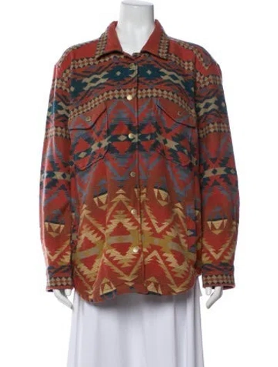 Pre-owned Overland Printed Denim Jacket In Multi