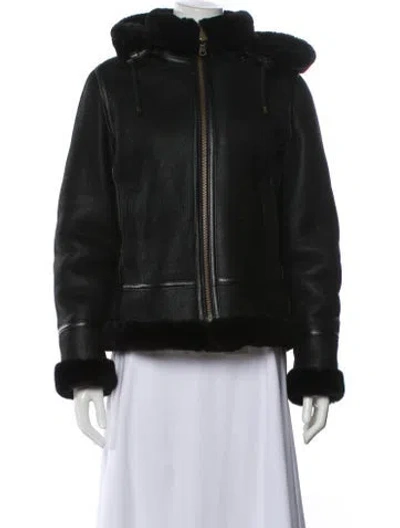 Pre-owned Overland Shearling Faux Fur Jacket In Green