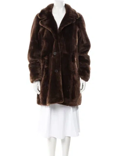 Pre-owned Overland Shearling Fur Coat In Brown