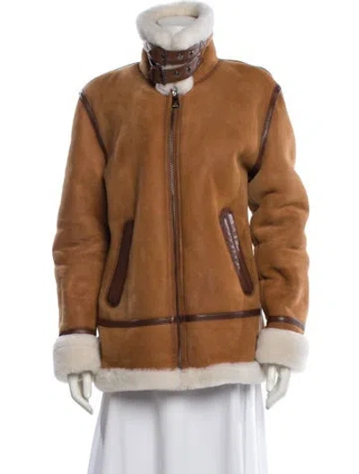Pre-owned Overland Shearling Fur Jacket In Brown