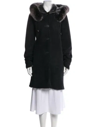 Pre-owned Overland Shearling Parka In Black