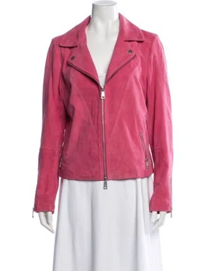Pre-owned Overland Suede Biker Jacket In Pink
