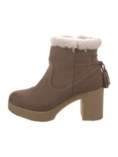 Pre-owned Overland Suede Boots In Brown