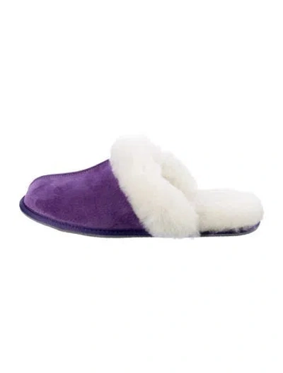 Pre-owned Overland Suede Mules In Purple