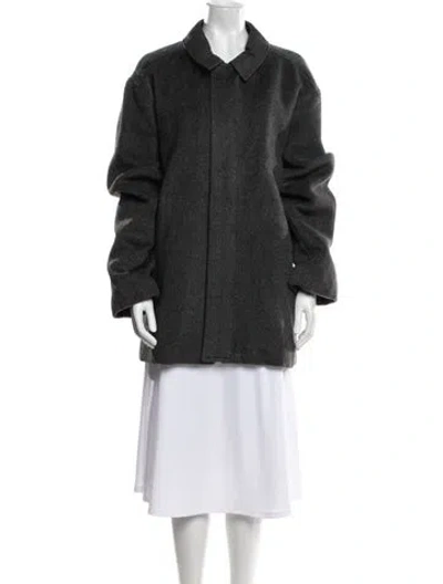 Pre-owned Overland Wool Faux Fur Coat In Gray