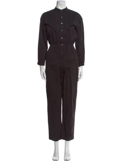 Pre-owned Overlover Mock Neck Jumpsuit In Black