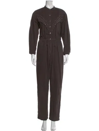 Pre-owned Overlover Mock Neck Jumpsuit In Gray