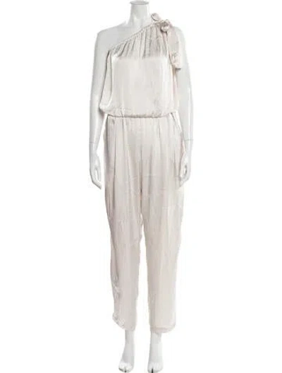 Pre-owned Overlover One-shoulder Jumpsuit W/ Tags In Neutral