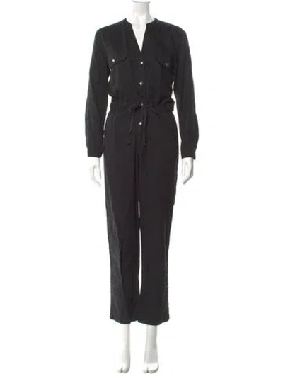 Pre-owned Overlover V-neck Jumpsuit In Black