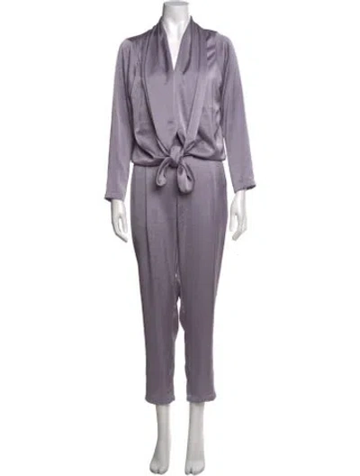 Pre-owned Overlover V-neck Jumpsuit In Purple
