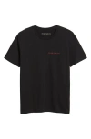 Overnight Angel Crew Red Graffiti Skull Organic Cotton Graphic T-shirt In Black