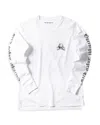 Overnight Angels Crew Long Sleeve Logo Graphic Tee - Exclusive In White