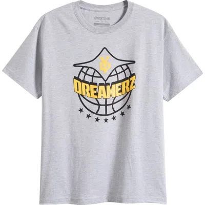 Overtime City Dreamerz Globe Cotton Graphic T-shirt In Gray