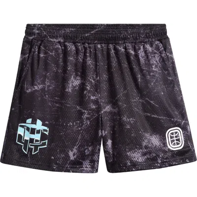 Overtime Cold Hearts Iced Mesh Shorts In Purple