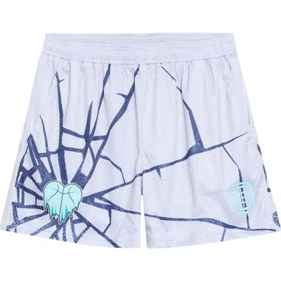 Overtime Cold Hearts Mesh Shorts In Gray
