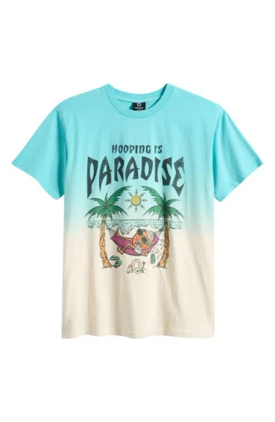 Overtime Daybreak Dip Dye Cotton Graphic T-shirt In Blue