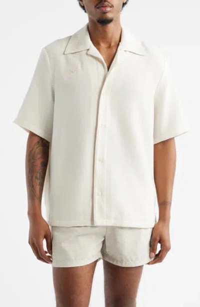 Overtime Daybreak Embroidered Camp Shirt In Cream