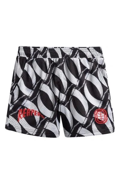 Overtime Kids' City Reapers Scythe Print Mesh Shorts In Black