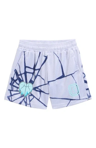 Overtime Kids' Cold Heart Mesh Basketball Shorts In Blue