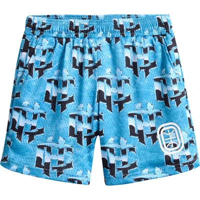 Overtime Kids' Cold Hearts Badge Mesh Shorts In Blue