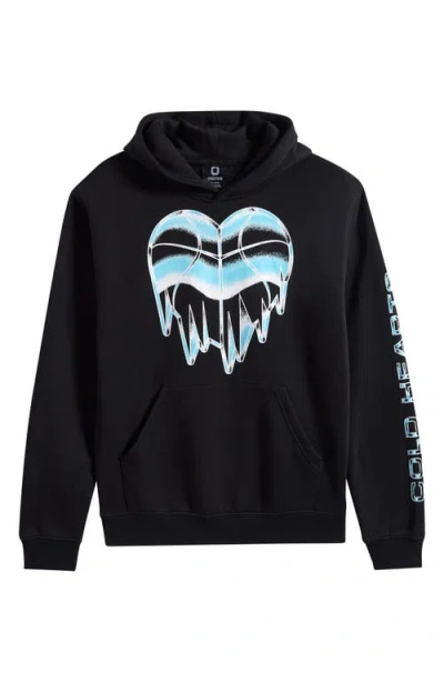Overtime Kids' Cold Hearts Iced Graphic Hoodie In Black