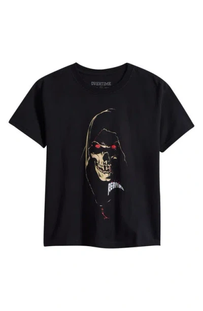 Overtime Kids' Gameface Cotton Graphic T-shirt In Black