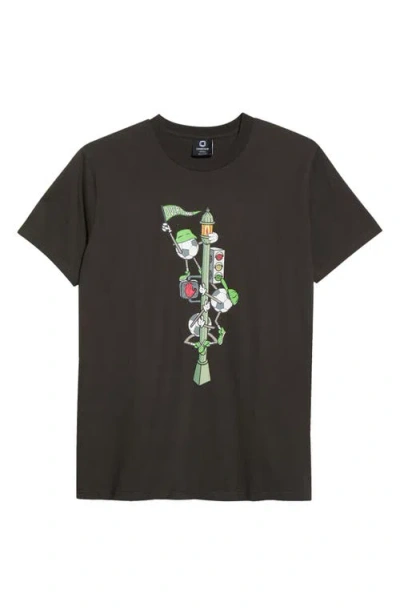Overtime Post Graphic Tee In Black