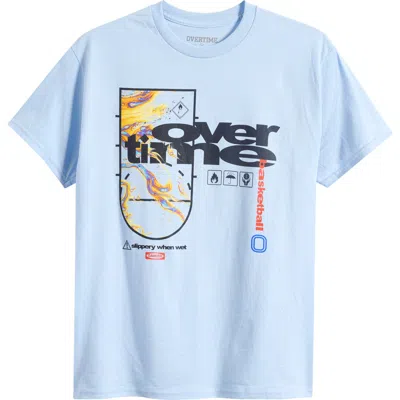 Overtime Splash Cotton Graphic T-shirt In Blue