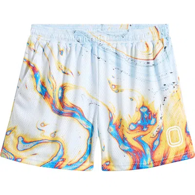 Overtime Splash Mesh Shorts In Blue