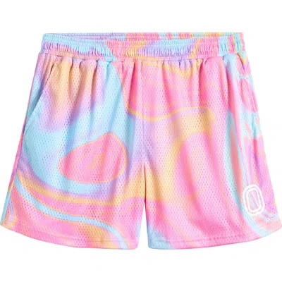 Overtime Splash Mesh Shorts In Pink